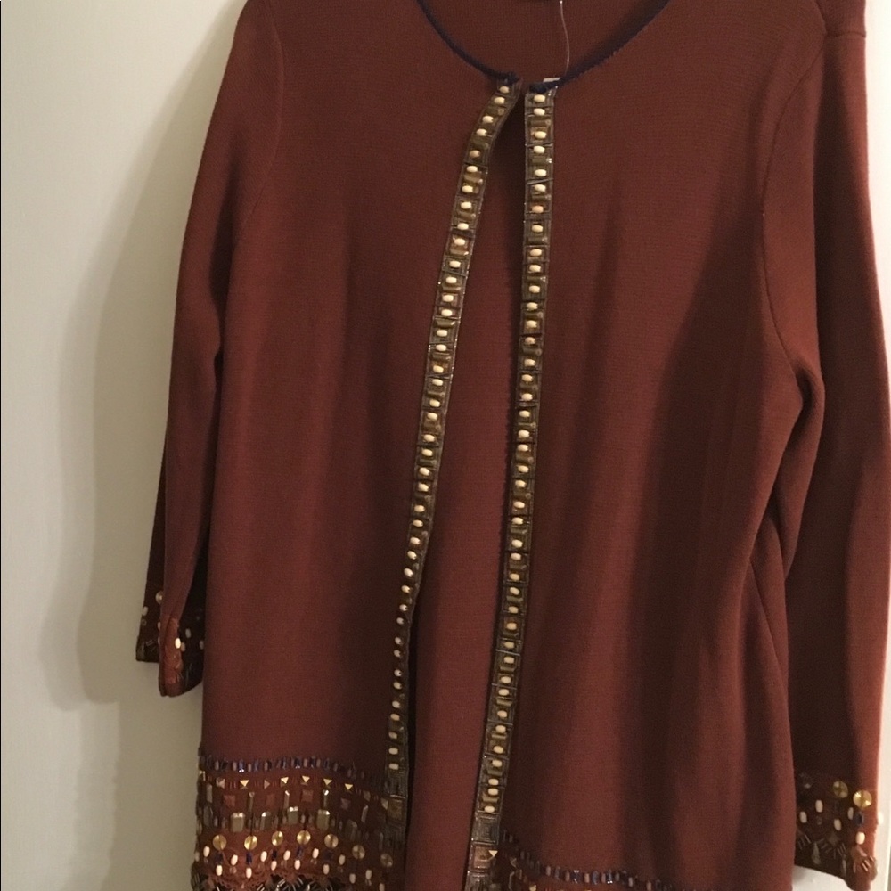 Chico’s size 3 cardigan embellished